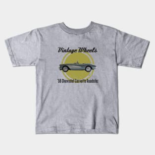 Vintage Wheels - '58 Chevrolette Corvette Kids T-Shirt